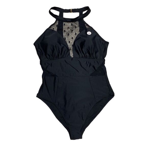 So Authentic American Heritage Black One Piece Swimwear Size 2X NWT - Picture 1 of 6